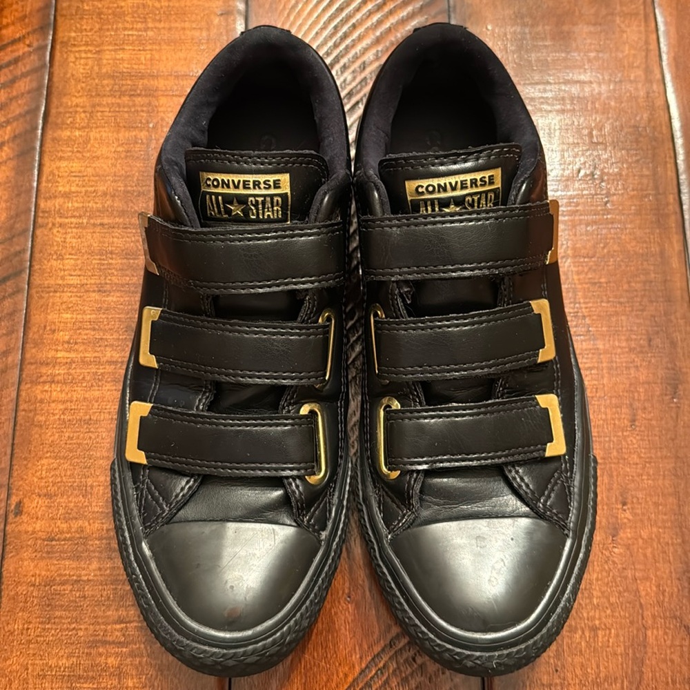 Converse All Star Black Sneakers with Gold Accents